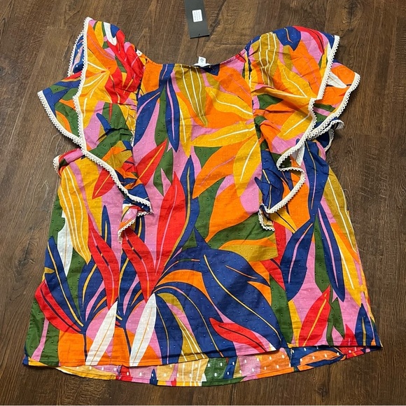 Marc New York Super Colorful Ruffle Top NWT - Picture 4 of 6